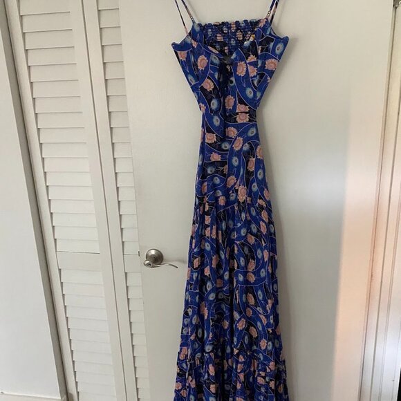 Agua Bendita Caprice Boreal Maxi Dress – Cutout Lace-Up Linen Viscose Blend - Picture 7 of 11